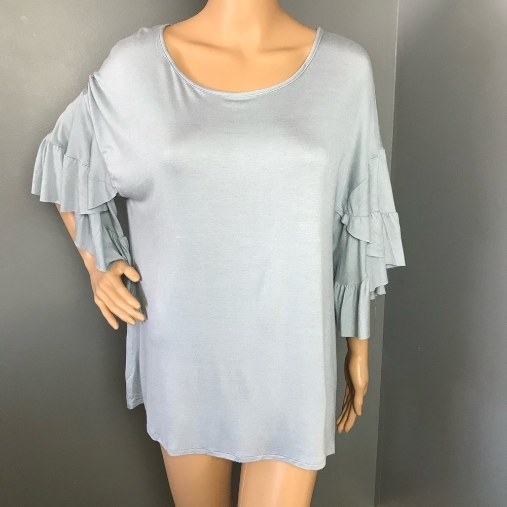 Andree Ruffled Bell Sleeve Blouse – Small